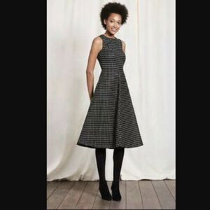 Boden Octavia British Tweed Polka Dot Wool Dress in a 16